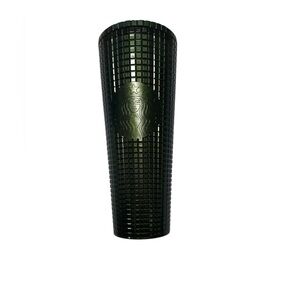 Starbucks Holiday Forest Green Christmas Grid Studded Tumbler Limited Edition